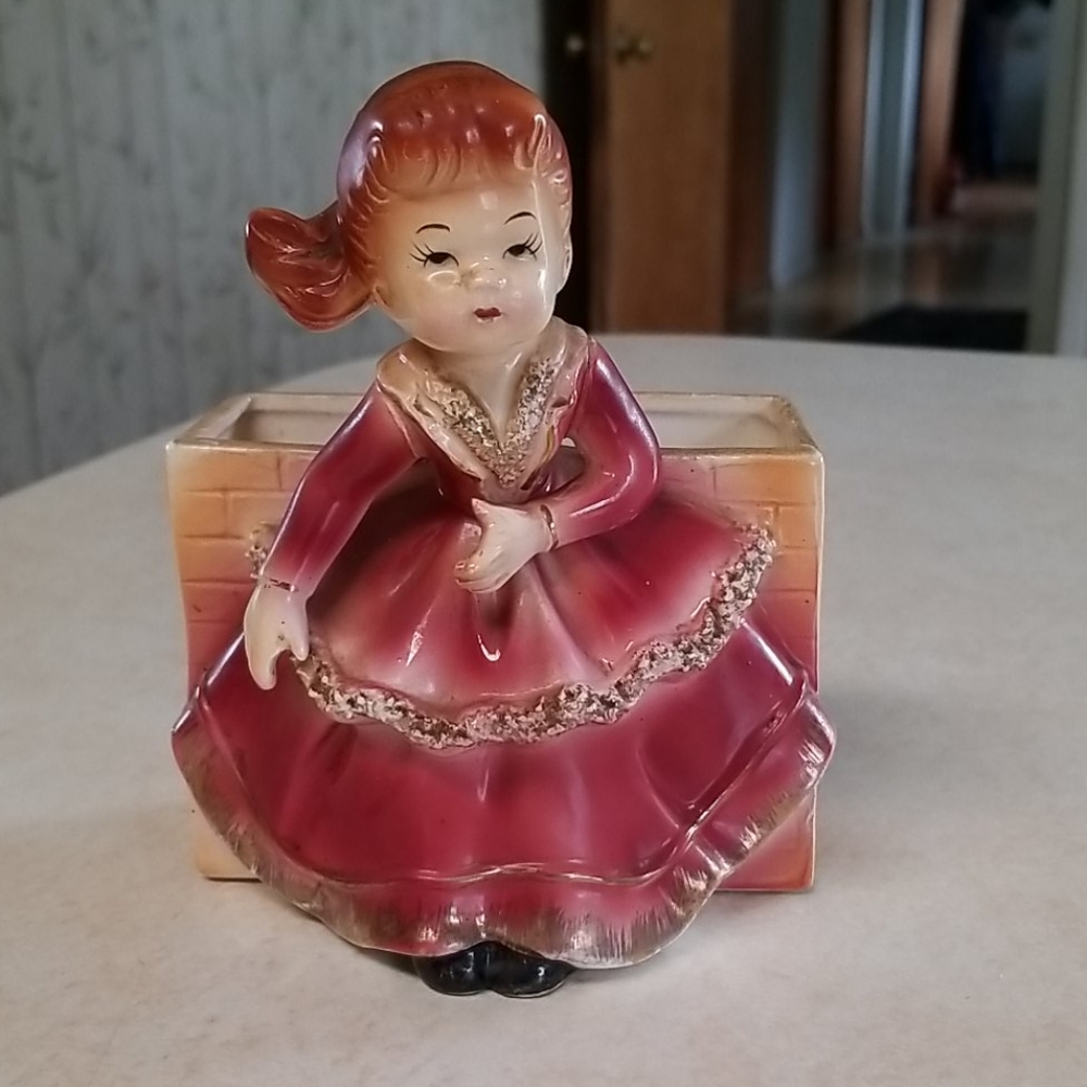 Vintage Grant Crest Jspan Girl Wall Hanger Planter - Picture 10 of 10